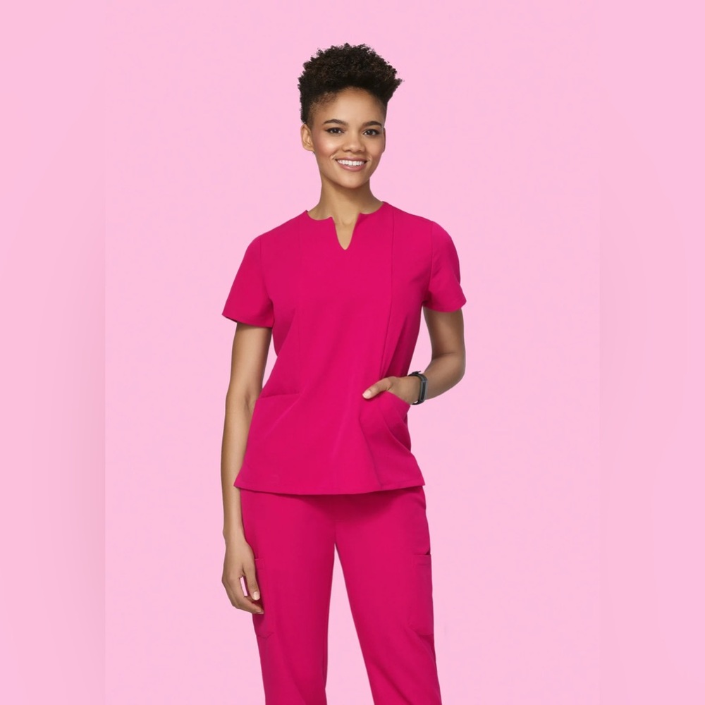 Mandala pink high waisted jogger scrubs set size medium